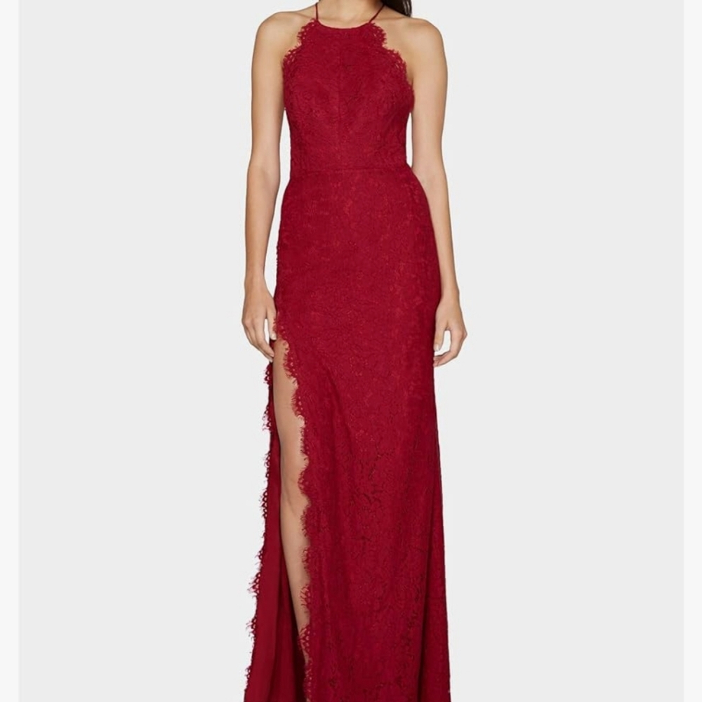 Fame and Partners Red Lace Halter Dress